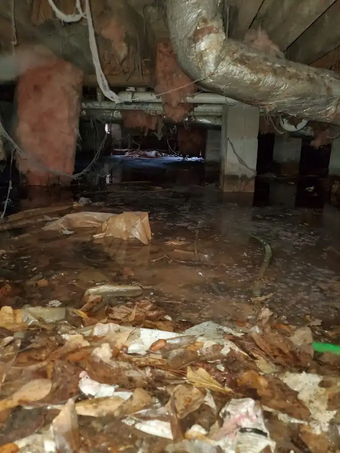 Crawl space flood assessment for Commercial Water Damage Restoration in Kingsburg